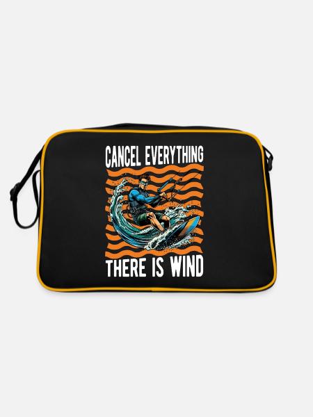 Kiteboarding Cancel Everything There Windsurfing - Retro Bag - black/gold - Back