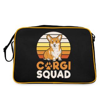 Corgi Gifts for Corgi Lovers - Retro Bag - black/gold - Back