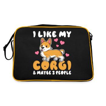 Corgi Gifts for Corgi Lovers - Retro Bag - black/gold - Back