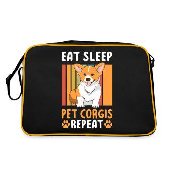 Corgi Gifts for Corgi Lovers - Retro Bag - black/gold - Back