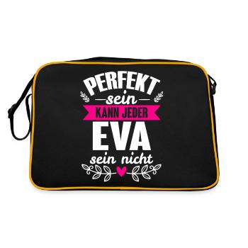 Eva - Perfekt Sein Kann Jeder Eva Nicht - Retro Tasche - Schwarz/Gold - Hinten