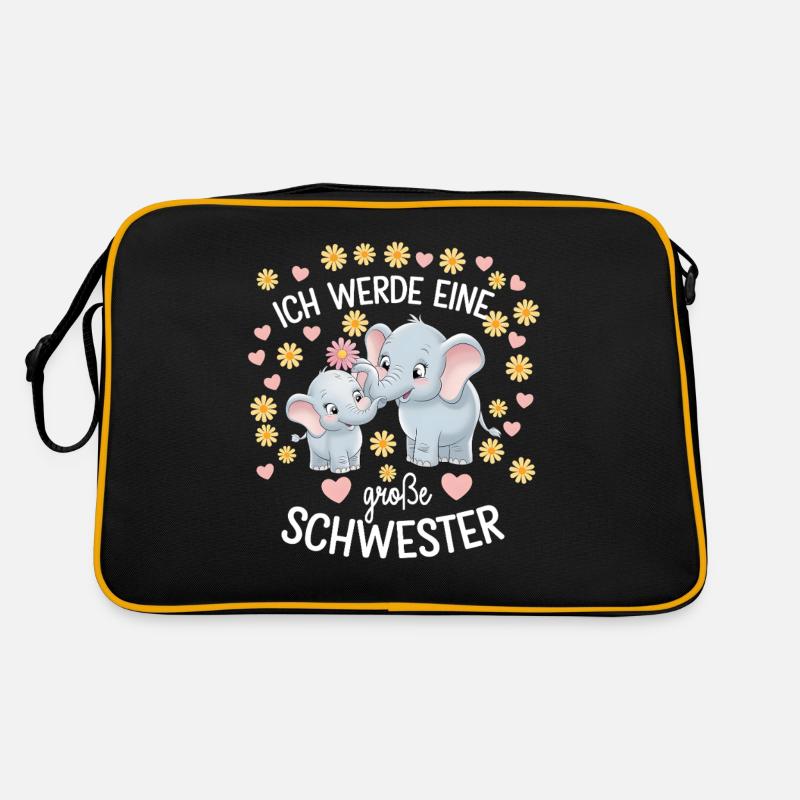 I'm going to be a big sister elephant Retro Bag