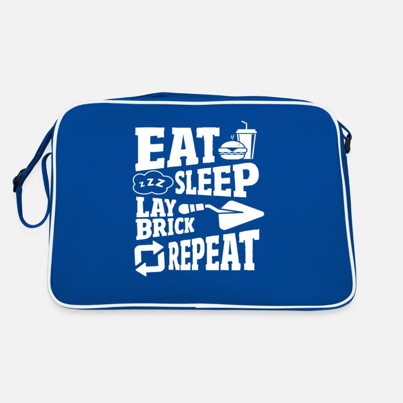 Maurer manger dormir poser brique répéter Sac Retro