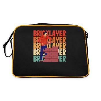 Maurer Retro-stil Für Handwerksbegeisterte - Retro Tasche - Schwarz/Gold - Hinten