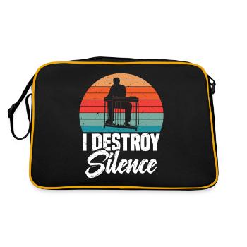 I'm destroying silence - Retro Bag - black/gold - Back