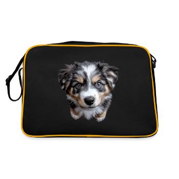 Australischer Schäferhund - Retro Tasche - Schwarz/Gold - Hinten