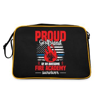 Proud Girlfriend Of An Awesome Fire Academy Surviv - Retro Bag - black/gold - Back