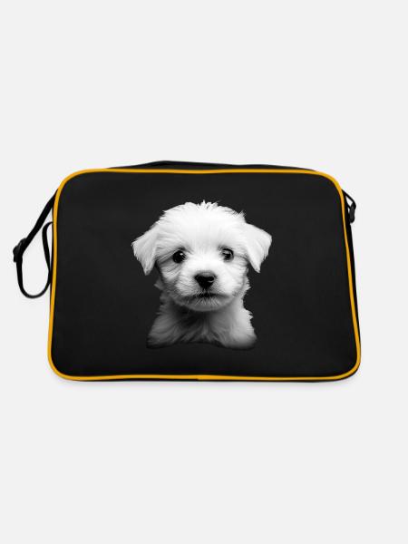 maltesisch - Retro Tasche - Schwarz/Gold - Hinten