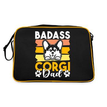 Corgi Gifts for Corgi Lovers - Retro Bag - black/gold - Back