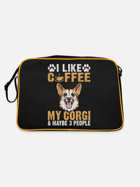Cadeaux de corgi pour les amateurs de corgi - Sac Retro - noir/or - Dos
