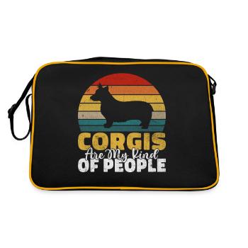 Corgi Gifts for Corgi Lovers - Retro Bag - black/gold - Back