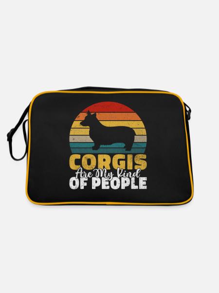 Cadeaux de corgi pour les amateurs de corgi - Sac Retro - noir/or - Dos