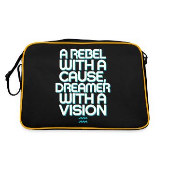 Aquarius zodiac sign Rebel with vision - Retro Bag - black/gold - Back