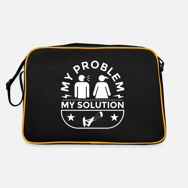 Kiteboarder My Problem My Solution Pictogram Mom Retro Tasche