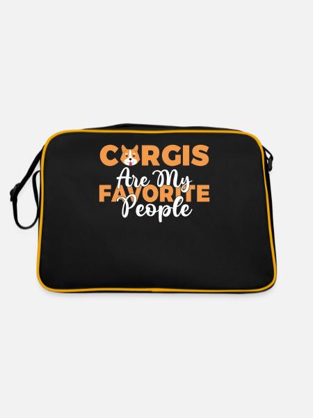 Cadeaux de corgi pour les amateurs de corgi - Sac Retro - noir/or - Dos