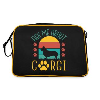 Corgi Gifts for Corgi Lovers - Retro Bag - black/gold - Back