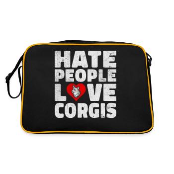Corgi Gifts for Corgi Lovers - Retro Bag - black/gold - Back
