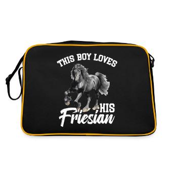 Ce garçon aime son frison - Sac Retro - noir/or - Dos