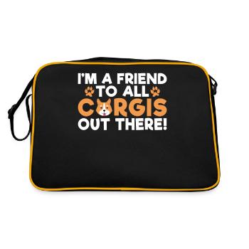 Corgi Gifts for Corgi Lovers - Retro Bag - black/gold - Back