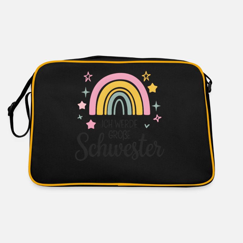 Ich Werde Große Schwester Regenbogen Boho Retro Tasche