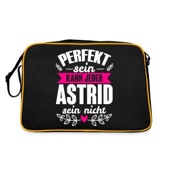 Astrid - Perfekt Sein Kann Jeder Astrid Nicht - Retro Tasche - Schwarz/Gold - Hinten