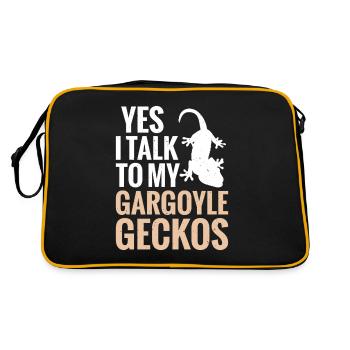 Yes, I'm talking to my gargoyle geckos - Retro Bag - black/gold - Back