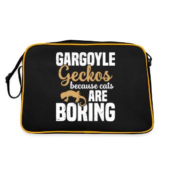 Gargoyle geckos, because cats are boring - Retro Bag - black/gold - Back