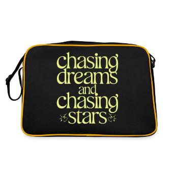 Schütze Sternzeichen: Träume und Sterne verfolgen - Retro Tasche - Schwarz/Gold - Hinten