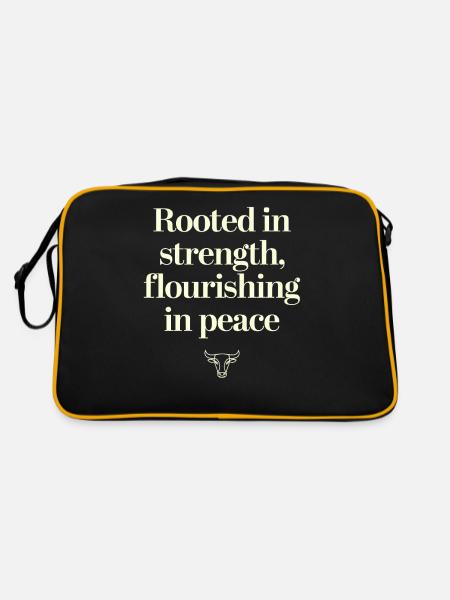 Taurus Character Zodiac Sign Strength and Peace - Retro Bag - black/gold - Back