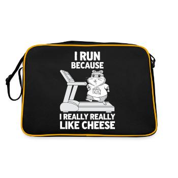 Je cours parce que j’aime vraiment, vraiment le fromage - Sac Retro - noir/or - Dos