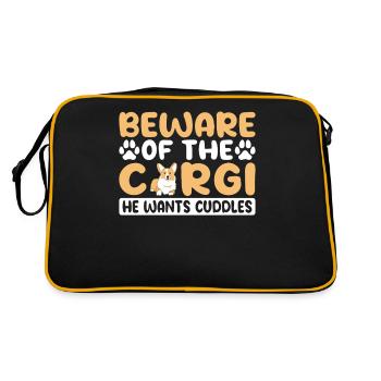 Corgi Gifts for Corgi Lovers - Retro Bag - black/gold - Back