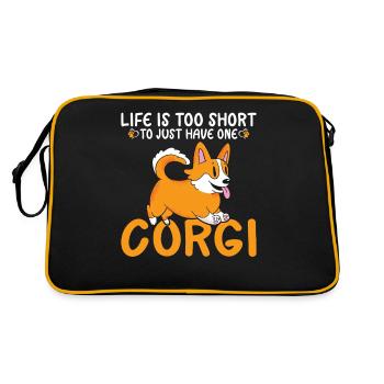 Corgi Gifts for Corgi Lovers - Retro Bag - black/gold - Back