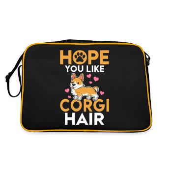 Corgi Gifts for Corgi Lovers - Retro Bag - black/gold - Back