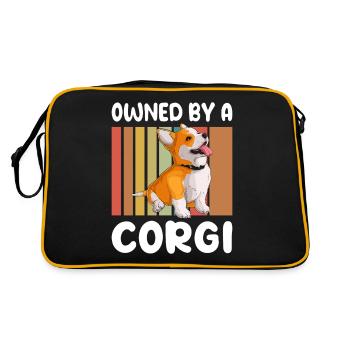 Corgi Gifts for Corgi Lovers - Retro Bag - black/gold - Back