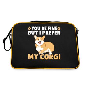 Corgi Gifts for Corgi Lovers - Retro Bag - black/gold - Back