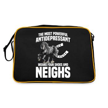 Frison, Garçon, Amour, Cheval, Frison - Sac Retro - noir/or - Dos