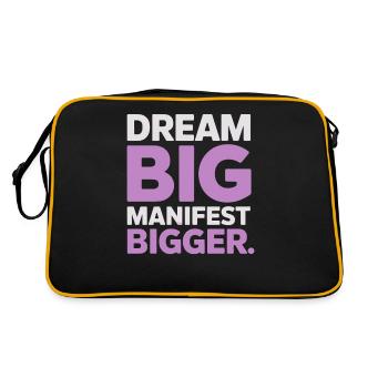 Dream Big, Manifest Bigger Quote - Retro Bag - black/gold - Back