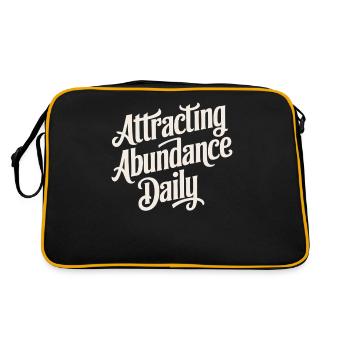 Daily Abundance Attract Manifest Quote - Retro Bag - black/gold - Back
