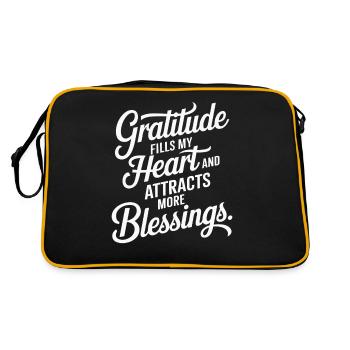 Citation sur la manifestation de l’abondance : La gratitude remplit - Sac Retro - noir/or - Dos
