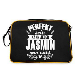 Jasmin - Perfekt Sein Kann Jeder Jasmin Nicht - Retro Tasche - Schwarz/Gold - Hinten