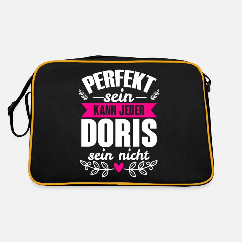 Doris - Perfekt Sein Kann Jeder Doris Nicht - Retro Tasche - Schwarz/Gold