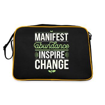 Manifest Abundance Inspire Change Quote - Retro Bag - black/gold - Back
