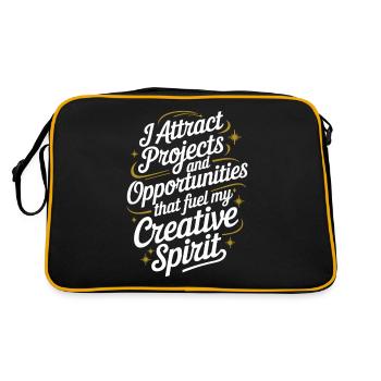 I attract projects and opportunities, manifest - Retro Bag - black/gold - Back
