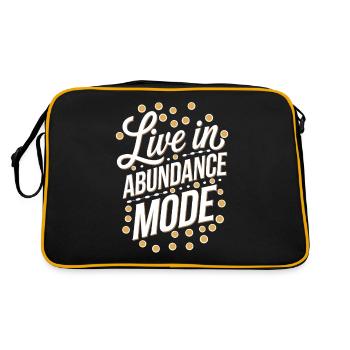 Live in Abundance Mode Manifest Quote - Retro Bag - black/gold - Back
