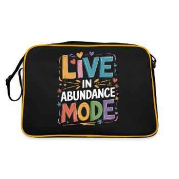 Vivre en mode abondance Manifestation Citation - Sac Retro - noir/or - Dos