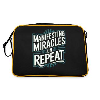 Manifesting Miracles Again and Again Quote - Retro Bag - black/gold - Back