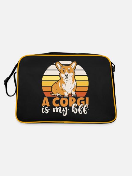 Cadeaux de corgi pour les amateurs de corgi - Sac Retro - noir/or - Dos