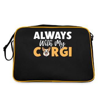Corgi Gifts for Corgi Lovers - Retro Bag - black/gold - Back