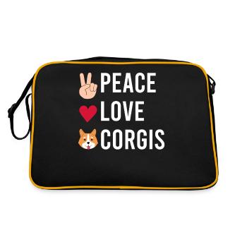 Corgi Gifts for Corgi Lovers - Retro Bag - black/gold - Back