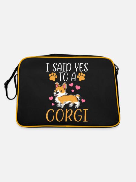 Cadeaux de corgi pour les amateurs de corgi - Sac Retro - noir/or - Dos